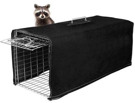 Trap Cage Cover,ONLY Cover, Cage not Included, Heavy Duty Animal Trap Cage Cover Small Animal Trap Cover for 1-Door Humane Cat Trap 32 x 10 x 12inch (Black, ONLY Cover, Cage not Included)