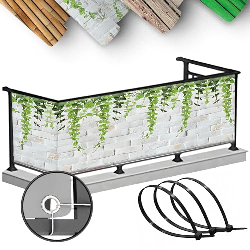 PRINT.GG Balkon Sichtschutz Wetterfest - UV und Witterungsbeständigkeit - Praktischer Sichtschutz Balkon - Viele Größen und Designs