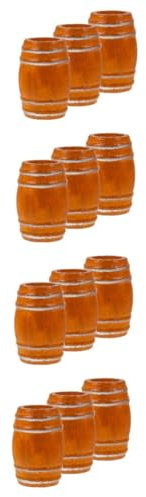 VICASKY 12 STK Weinfass-Modell Pieces khimar Hijab Ornamente Geld Pub schmücken Statue Miniatur-Bierfässer Miniatur-Fassfiguren Puppenhaus Zubehör Requisiten Bierfass Kind Holzfass hölzern