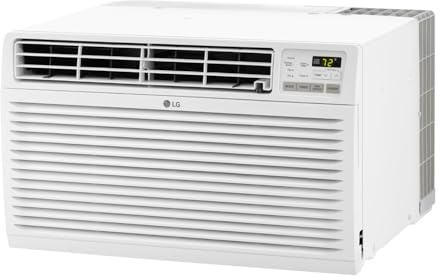 LG 11,800 BTU Through the Wall Air Conditioner, 115V, Cools up to 530 Sq. Ft. for Bedroom, Living Room, Apartment, with Remote, 3 Cool & Fan Speeds, Universal design fits most sleeves, White