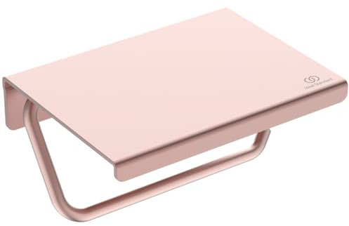 Ideal Standard BD592RO - Porte-Rouleau de Papier Toilette en Aluminium avec étagère - pour Salle de Bain - Rose