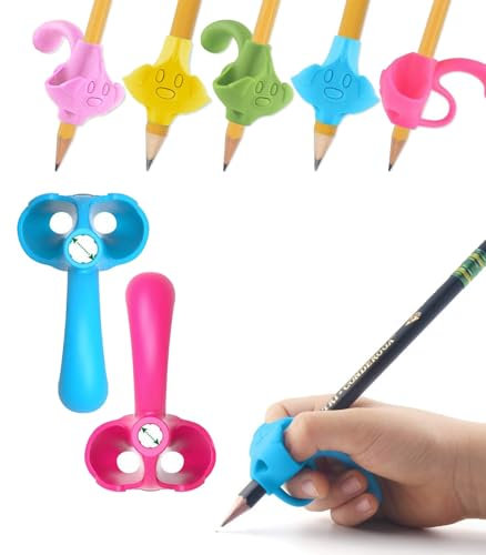 firesara Bleistiftgriffe 5Pcs Schreibhilfe FüR Stift Zwei GrößEn Bleistift Griffe Haltungskorrektur Fingergriff FüR Arthritis Bei Erwachsenen FüR Rechts- Oder LinkshäNder