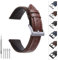 TODYSTRAP Uhrenarmband 20mm Leder, Uhrenarmbänder für Herren aus Braun Lychee-Leder, Ersatz, Weiche, Smartwatch Armband, 20mm 22mm