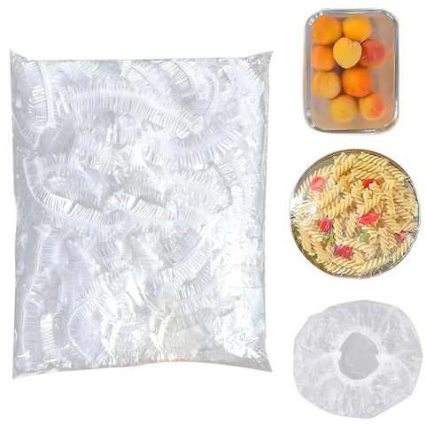 Bowl Covers Elastic - 100 Count - Reusable Plastic Bowl Covers - Covers 4-9 Inch Bowls/Plate, Flexible Food Cover, Multi-Purpose Kitchen Outdoor Must-Have