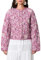 Veste courte matelassée à motif floral pour femmes, manteau cardigan léger à manches longues et à boutons, vêtements d'extérieur décontractés, d-rose, S