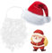 YCSYHQQX Weihnachtsmann Bart, Weihnachtsmütze mit Bart Erwachsene,1 Hut für Erwachsene und 1 Bart Deluxe,Weihnachtsmützen- und Bartset,Wig set