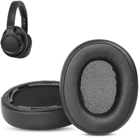 HAIZEEN Earpads Compatible with Audio-Technica ATH SR50BT Bluetooth Wireless Over-Ear Headphones Ear pads Replacement Cushion (Protein Leather/Memory Foam)