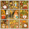 XQMMGO 9 Blatt Fensterbilder Herbstdeko, Thanksgiving Deko, Herbstdeko Innen, Fensterbilder Selbstklebend, Fensterbilder Weihnachten, Kinderzimmer Cafe (Zwerg)