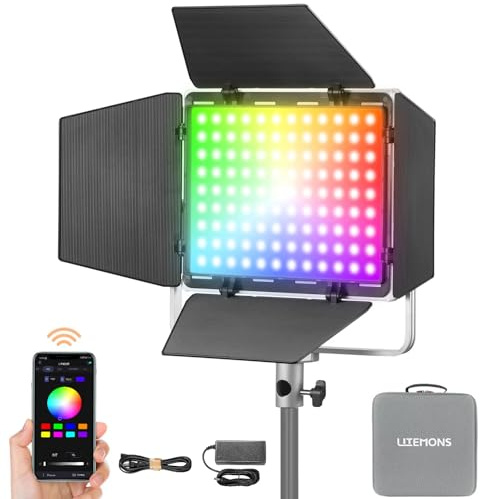 Godox LP400R RGB LED Lampe Vidéo avec Brandoor, 36W 1800K-10000K 6480 Lux LED Panneau Lumiere avec 14FX Effets, APP Contrôle, CRI96+ Dimmable 0-100% Panneau Lampe pour Studio
