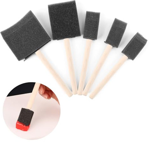 5PCS Foam Brush, Black Foam Brushes Foam Brushes for Wood Stain Foam Paint Brushes Sponge Brushes for Painting Foam Brushes for Painting Crafts, Cleaning and More