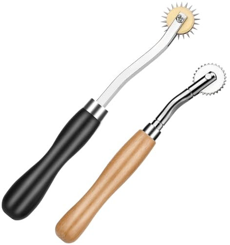 2 Pcs Tracing Wheel, Tracing Wheel Sewing Tools, Needle Point Rotary Cutter Wheel, Stitch Marker Wheel Tool for Leathercraft DIY Stitch Marker Tool