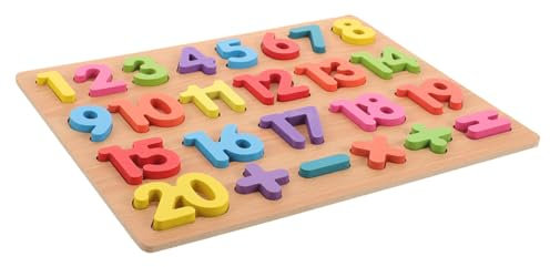 HAWILLOSCH Kids Easel Wooden Number Puzzle Board 1 20 for Educational Cognitive Building Blocks Digital Letters Hand Grasping Early Learning and Development Activities Kids Toys