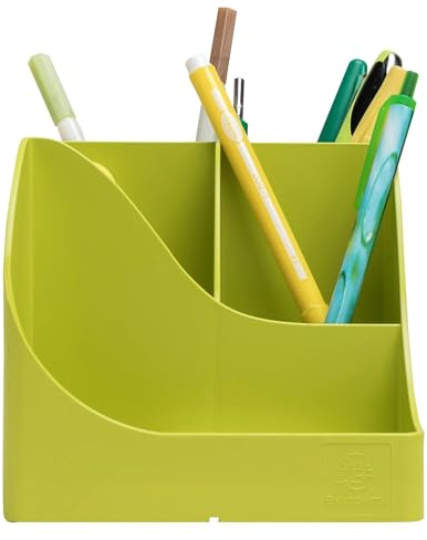 EXACOMPTA - Ref 695909D - 1 Pen Wave Pop N'Co Pen Pot - 5 compartments - 4 high compartments for large utensils and 1 bottom compartment for small utensils - random colours