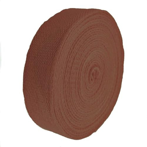 5m Gurtband 25mm 100% Baumwolle Gurtbänder Tragegurt Taschengurt Variantenwahl, Größe:25 mm | 2.6 mm, Farbe:braun