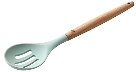 11-Piece Silicone Cooking Utensils Set - Heat Resistant Up to 480°F, Silicone Spatula Set, Non-Stick Spatula Turner Spoon Set, Wooden Handles Kitchen Gadgets and Tools for Nonstick (Green 5)