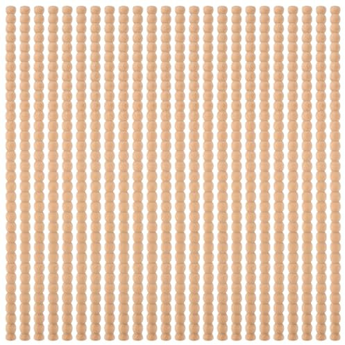 Dekorative Halbe Holzperlen, Zierleiste, unlackiert, dekorative 3D-Perlen, Holzleiste für Zuhause, Wand, Schrank, Regal und Fenster, Tür, niedliche DIY-Zierleiste (40 x 1,3 cm)