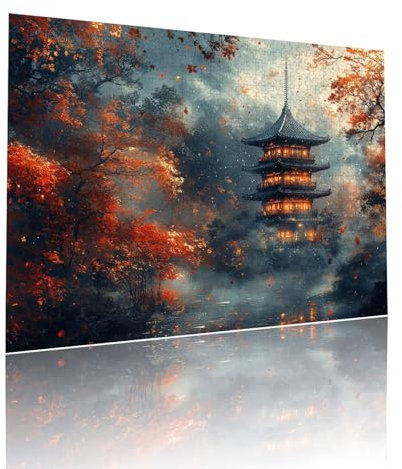 Turm Puzzle für Erwachsene Kinder Anspruchsvoll 80 teile Impossible Klassische Puzzles Schwer Baum ab 8 9 10 Jahre Mädchen Jungen Jigsaw Kunst Educa, für Dekoration Zuhause und Geschenke 15x20cm t-933
