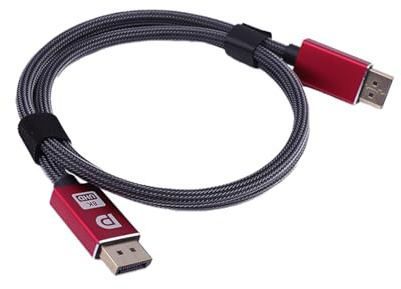 CeoxThao 8K DisplayPort Cable 1.4, 1M DP-DP Cable, Display Port Cable, Display Port, Supports 8K60Hz, 4K144Hz, 2K240Hz, & 32.4Gbps Bandwidth, Compatible with Laptop, PC, TV, and Gaming Monitors (Red)