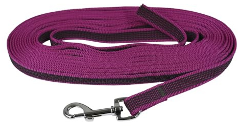 EQuest Gummierte Schleppleine für Hunde - ohne Handschlaufe, 8 m - pink - Schmutz- und wasserabweisend, besonders reißfest, Made in Germany