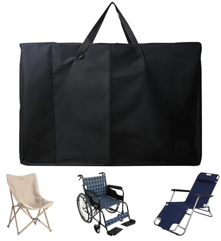 Sac de rangement pliable pour fauteuil roulant 72 x 28 x 106 cm, Grand sac de rangement pour chaise de jardin de transport portable housse de protection 600D imperméable, résistante pour pliantes