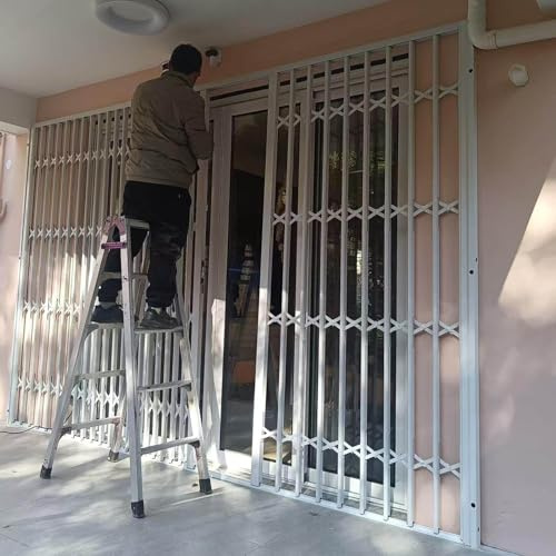 Fenstergitter Einbruchschutz Großes, Einziehbares und Abschließbares Fenstergitter, Einfach zu Montieren, Fenstergitter-Schiebetür, Fensterstopper für Horizontale Schiebefenster(W60xH90cm/24x36in)
