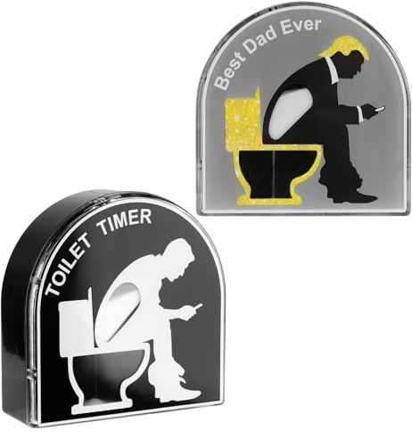 ASSRECT 5 Minuten Toiletten Sanduhr Timer 2er Set | WC Timer Sanduhr für Badezimmer,Lustige Geschenke für Männer Papa Ehemann Vatertag, Kreative Bad Deko und Zeitmanagement Tool