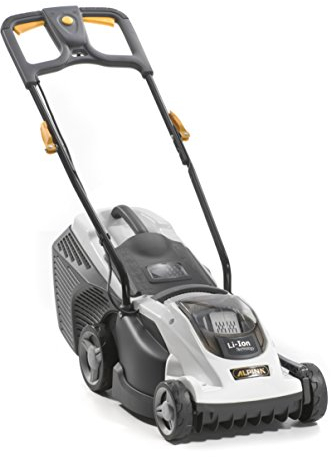 Alpina 294345060/A15 Tondeuse à batterie AL1 34 Li, 48 V, Blanc, Largeur de coupe 34 cm, Sac de collecte 35 L
