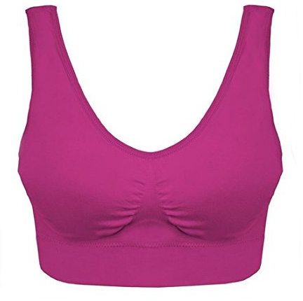 BOOLAVARD Soutien-Gorge Sportif Dentelle - Top Sport Bra Blanc, Beige, Noir, Bébé Rose, Violet, Turquoise, Aqua, Rose Cerise, XXL 48-50
