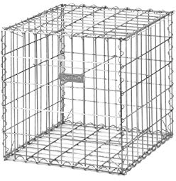 bellissa banc en gabions COMODO - 97287 - banc jardin avec assise en bois de douglas - banc de jardin en gabions avec dossier - 155 x 44/53 x 45/82 cm