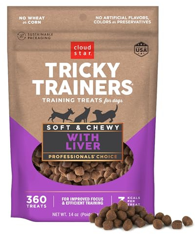 Cloud Star Tricky Trainers Soft & Chewy Dog Treats, Liver, 14 oz. Pouch