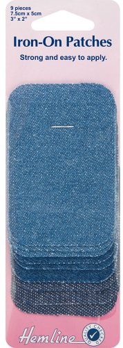 Hemline Iron-On Patches Assorted Colours Denim H690.AD