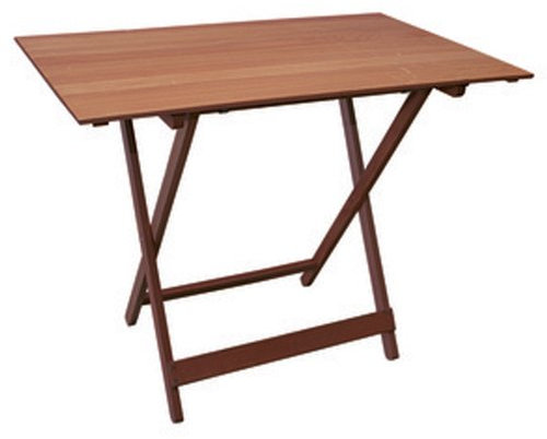 Justmoment Table pliante Rhodes 100 x 60 cm bois massif noyer série NUT décor extérieur jardin