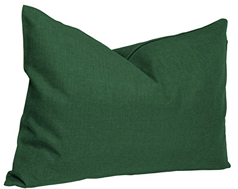 Kissenbezug 40x60 cm grün dunkel mit Reißverschluss Struktur Leinenoptik Kissen für Sofa Wurfkissen