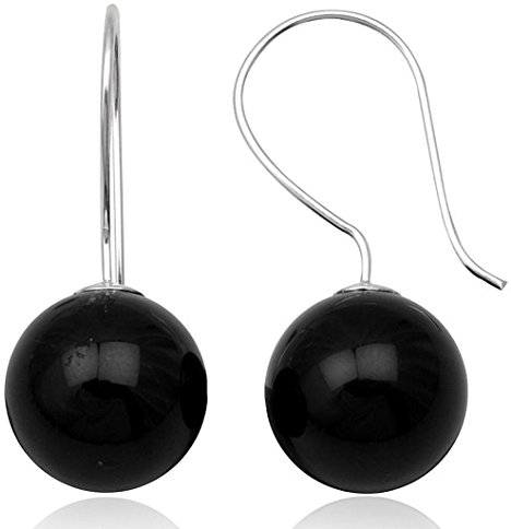 EYS JEWELRY Ohrhänger Damen Perlen 925 Sterling Silber Onyx schwarz Damen-Ohrringe