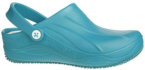 Oxypas Safety Jogger Clogs für Damen - Smooth - Leichter Arbeitsschuh für Herren, ideal für Krankenhaus, Küche oder Garten, Grün, Größe EU 38