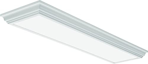 Lithonia Lighting Cambridge 4 Foot LED Kitchen Light Fixture, Linear Flush Mount Ceiling Light Fixture, 4000K Cool White, 3300 Lumens, 120 Volts, 39 Watts, Damp Listed, White (FMFL 30840 CAML WH)