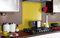 Vidriopanel Panel DE Vidrio para Cocina en Diferentes Medidas y Colores/Cristal de Protección Salpicaduras para frentes de cocinas (120x50 cm, Amarillo)