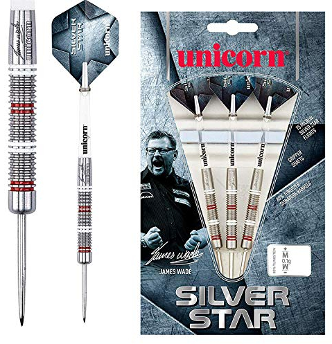 Unicorn Silver Star James Wade Steel Dart, 80% Tungsten, 22g