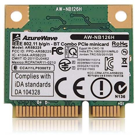VBESTLIFE 2.4G Bluetooth WiFi 2 en 1 Carte sans Fil pour Mini Slot PCI-E pour Dell/ASUS//