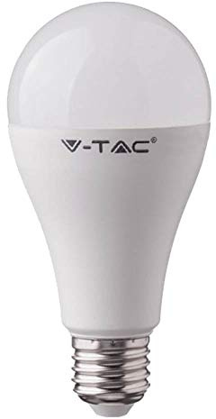 V-TAC 15W A65 Smart WiFi LED Bulb, RGB + 2700K-6400K and Multicolored, Dimmable, Auto On/Off, Compatible with Alexa and Google Home, No Hub Required, E27 Standard Edison Screw Base, VT-5117