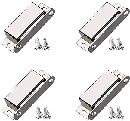 Magnetschnäpper, 4 Stück 10 kg Zugkraft, Türmagnet Stark Schranktür Magnet Schrankmagnete Magnetverschluss Schrank Türschließer Schranktür Edelstahl Möbelmagnete