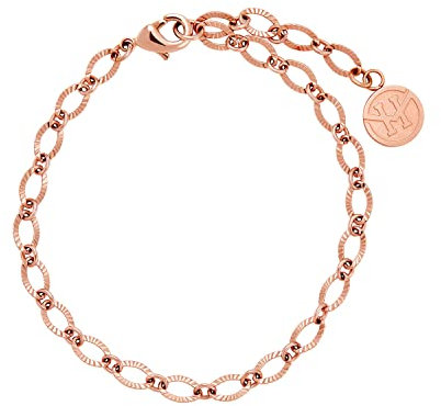 VICTORIA HYDE Bracelet Femme Bijoux Charm Bracelet Femme Acier Inoxydable Doré pour Femme Maman Saint Valentin Fête des Mères (Or rose)