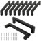 YAYODS 10 Pcs Square T Bar Cabinet Handles, 128mm Hole Center, Stainless Steel Black Hardware Pulls (Included Screws)