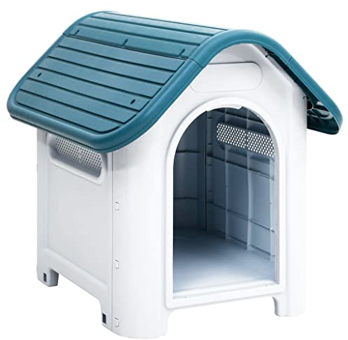 vidaXL Hundehütte Blau 59x75x66cm Polypropylen Hundehaus Hundehöhle Hundebett