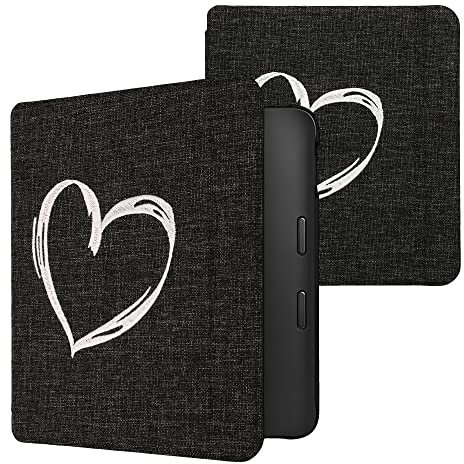 kwmobile Custodia Compatibile con Kobo Libra 2 - Cover a Libro per eReader - Protezione in Feltro - Flip Case Cuore