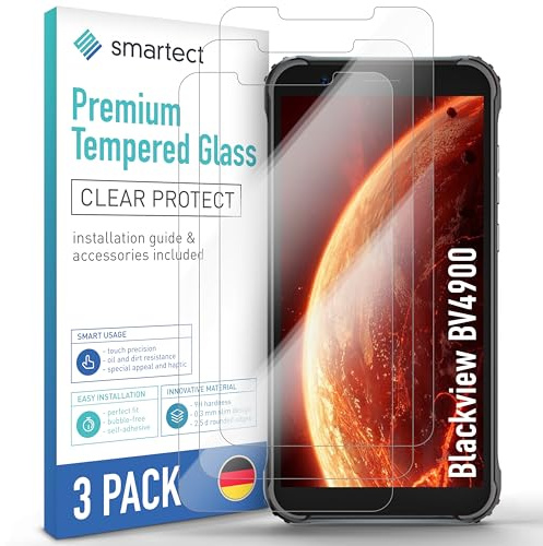 smartect Verre Trempé 3 Pièces pour Blackview BV4900 / BV4900S | Protecteur d'écran HD Anti-Rayures, Vitre de Protection Sans Bulles, Dureté 9H, 0.3 mm Ultra Transparent, Ultra Résistant
