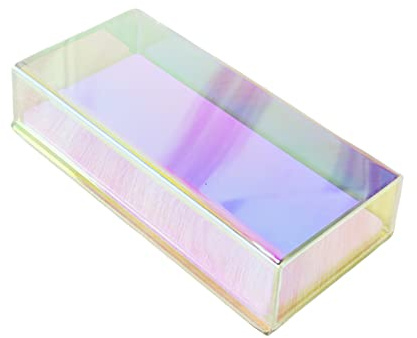 LIXIMMAZN Grafting False Eyelash Acrylic Extension Pallet Organizer, Eyelash Extension Glue Tweezers Plate Makeup Palette, Dustproof Storage Box Display Training Tools Salon (Dazzling S with cover)
