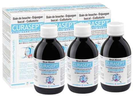 CURASEPT - Collutorio ADS 205 200 ml (Sistema Anti-Colorazione - Clorexidina 0,05%) - Confezione da 3