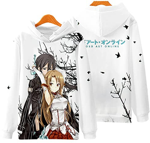 MEDM 2023 Anime Sao Sword Art Online Kirito Kirigaya Kazuto Cosplay Hoodie Hip Hop Graphic Sweatshirts Poleron Hombre St Herren-Clothes-style7||M