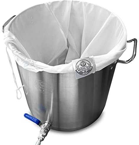 BREWING MATE Set of 2 Large Reusable Fine Mesh Strainer Bag for Home Brewing, All Grain Brewing (BIAB) or Wine Making, 26 x 22 - Brew Bag, Nut Milk Bag, Juice Strainer, Pain Strainer